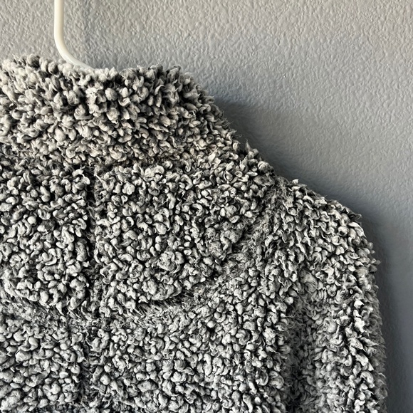 True Grit - Women Sherpa 1/4 Zip Grey Pullover - Picture 8 of 11